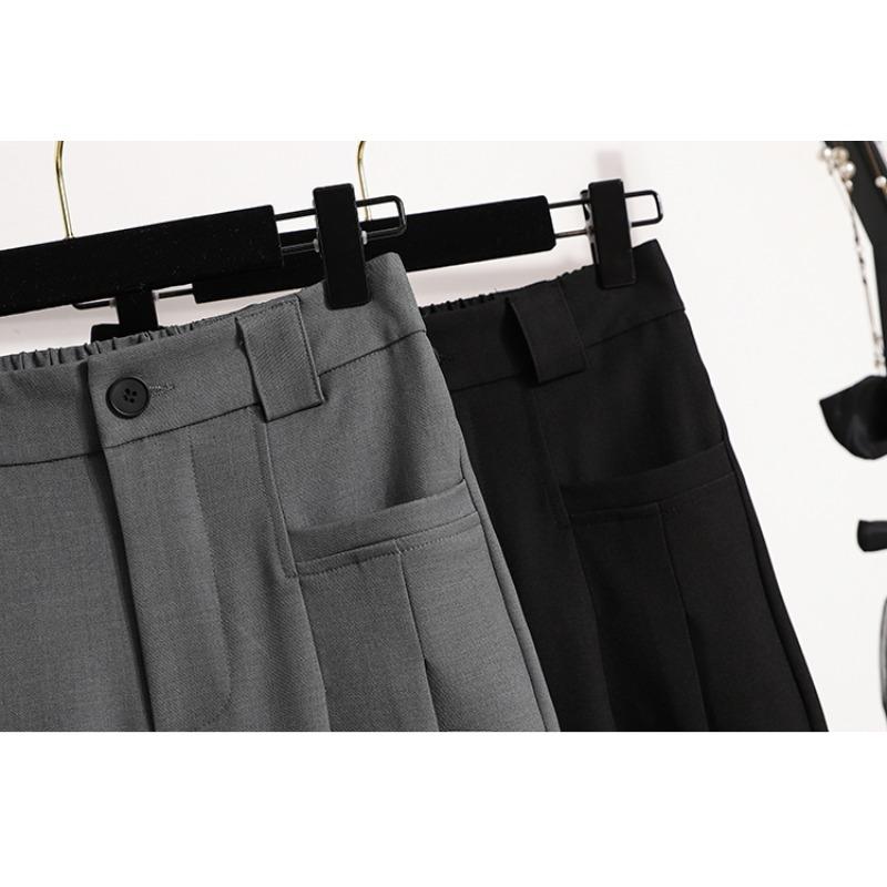 DIMANAF 2024 Donna Nuovo Autunno Taglie Forti Pantaloni a Gamba Larga Vita Alta Ampi Pantaloni Lunghi Tinta Unita Casual Pantaloni Harem 5XL
