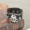 Fashion, Personality, Domineering Skull, Rivet, Punk Street Accessories, Pu Leather Bracelets, Halloween Gifts