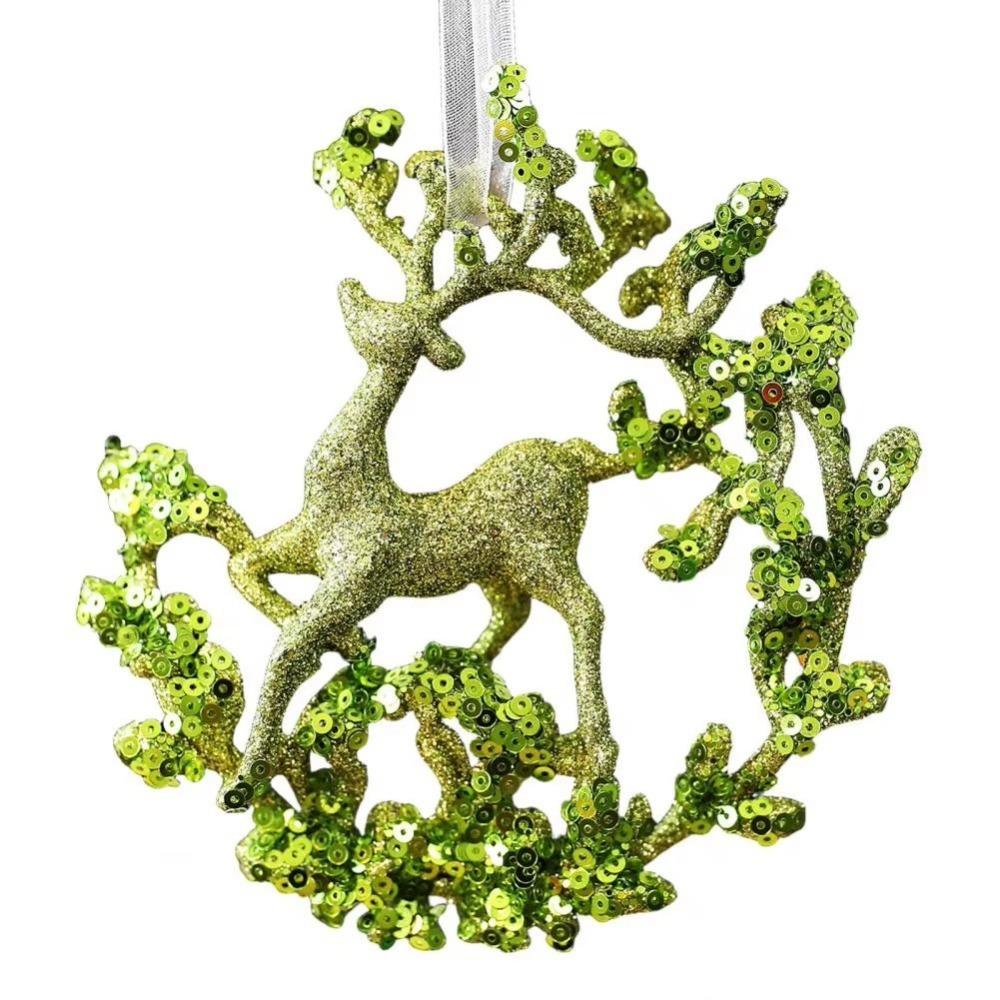 Sparkle Powder Snowflake Elk Ballet Girl Pendants Gold Sequins Christmas Decorations  Navidad Gifts