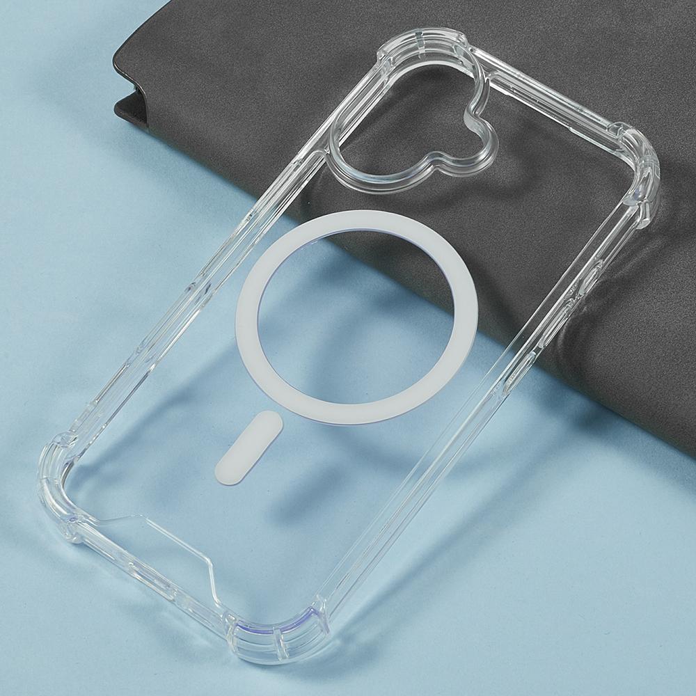 For iPhone 16 Plus Clear Phone Case Compatible with MagSafe 1.5mm Shockproof Back Cover