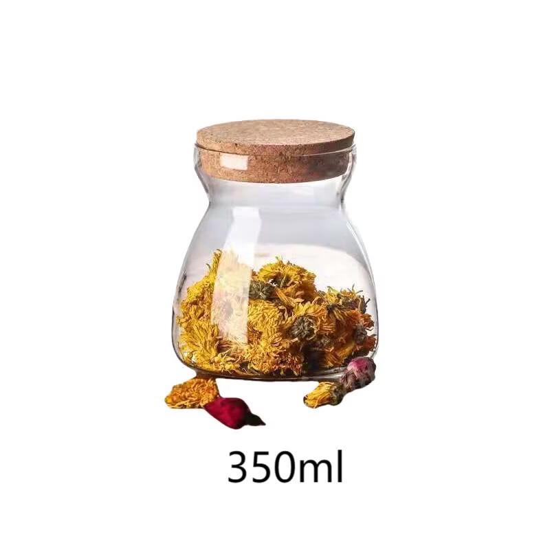 

Transparent Glass Storage Jars with Wood Lids