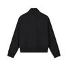 FILA White Stand Collar Solid Loose Zip Knit Long Sleeve Jacket Women jackets F11W623501F-BK