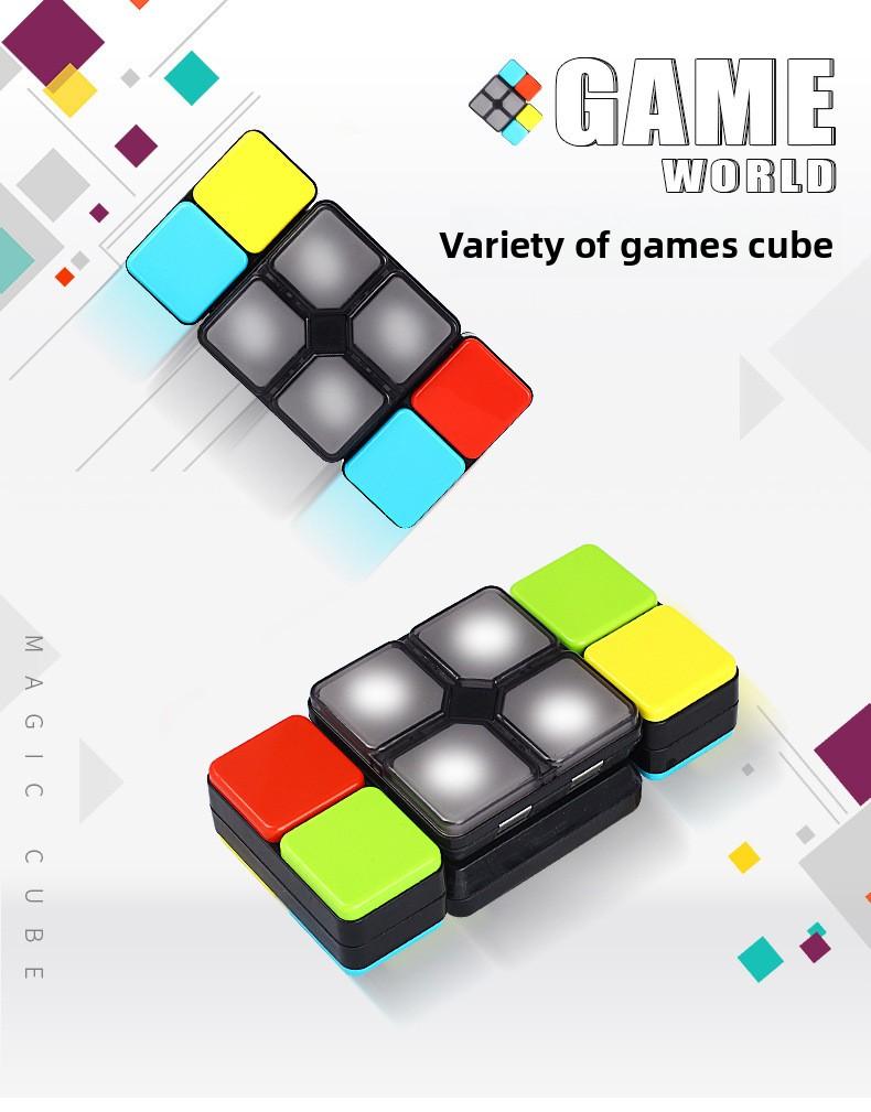 Electronic Handheld New Point Game Fidget Toys Logic Flip Slide 4 Game Modes Changeable Puzzle Magic Cube Music Toy