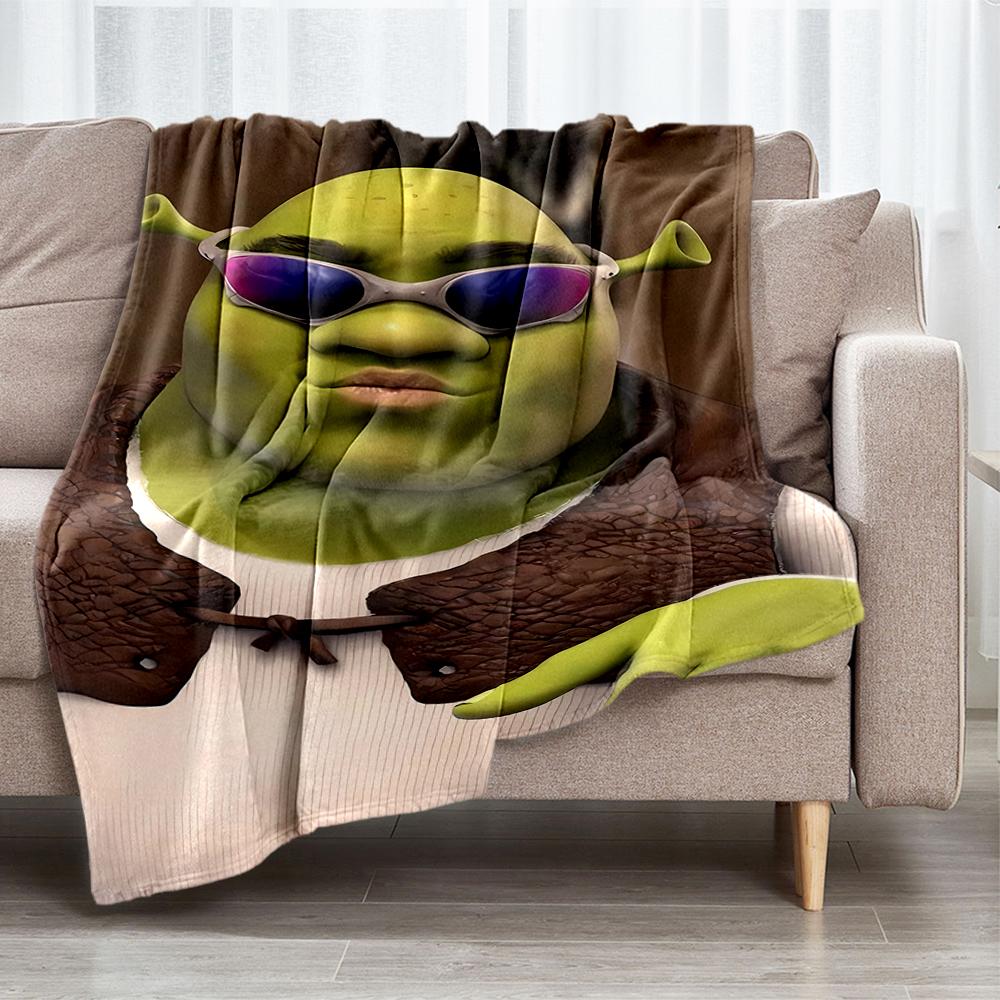 Coperta Stampata a Tema Shrek - Perfetta per Divano, Letto, Viaggio e Uso all'Aperto | Lavabile in Lavatrice, Accogliente e Durevole.