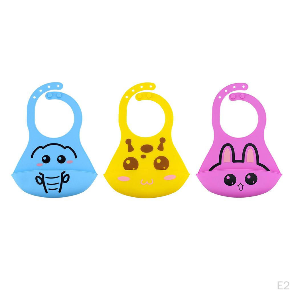 Adjustable Waterproof Silicone Infant Baby Bibs W/Food