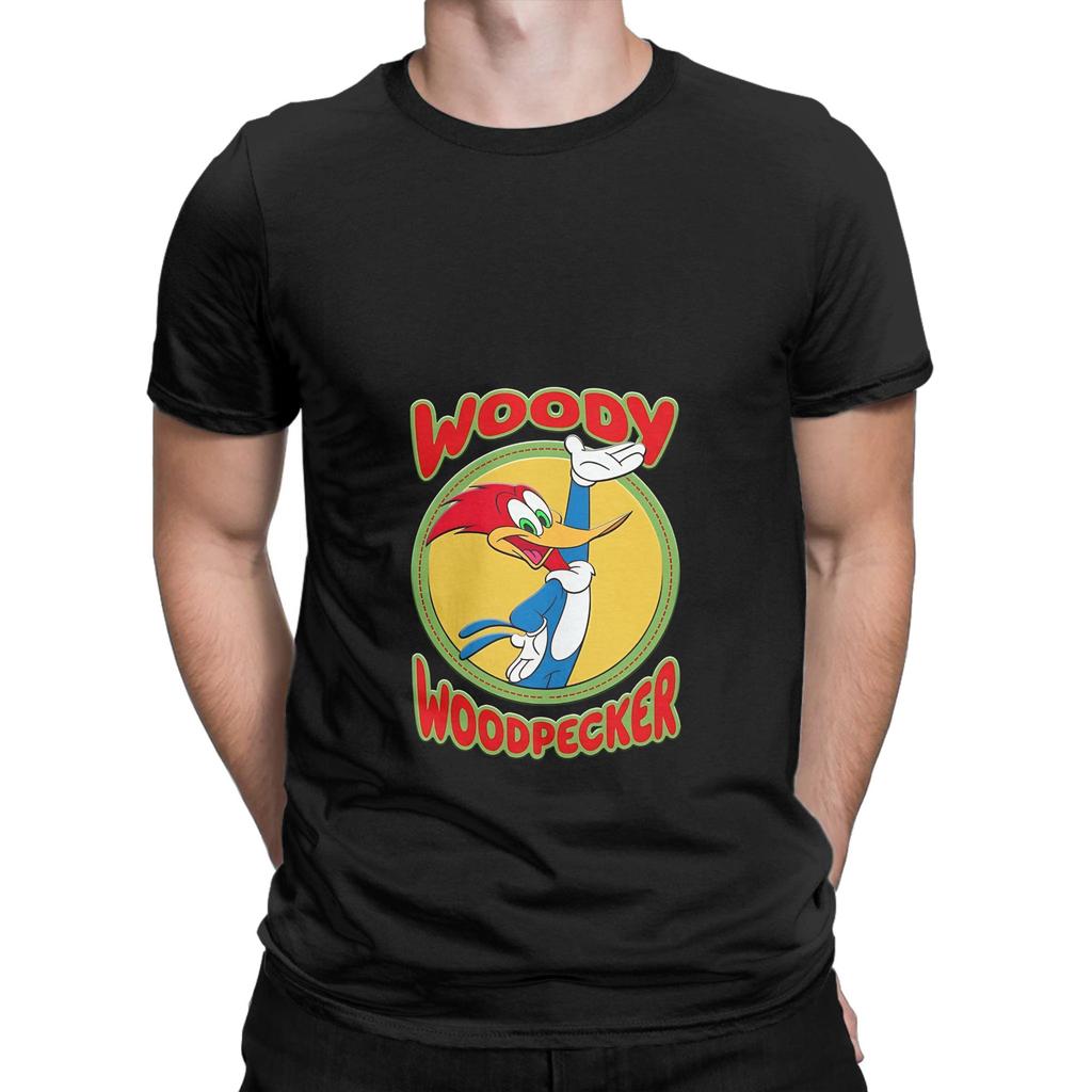 WOODY WOODPECKER art poster Funny 100% Cotton T-Shirt Woody Woodpecker Tops Tees For Men