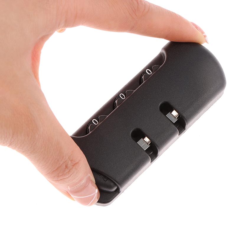 For reise Bagasje Koffertkode Tyverisikring Fast lås Trekkkjedeveske Tilbehør Svart plast 3-sifret kombinasjon hengelås