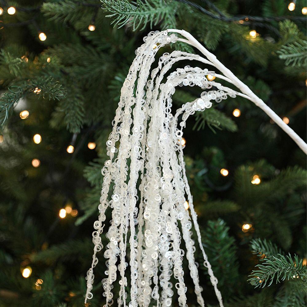 2pcs Sequins Artificial Christmas Glitter Branches Merry Christmas Decoration