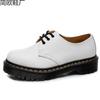 1 dikke bodem gat kleine leren schoenen vrouwelijk, lage schacht leer ronde neus casual student medium dik los