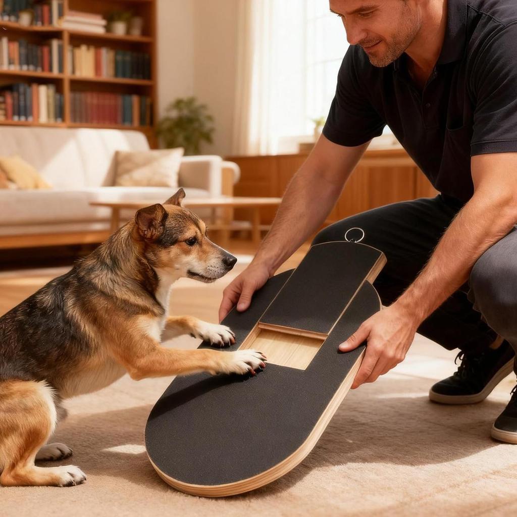 Scratching Board For Dogs Wooden File Pad With Treat Box Dog Nail Scratch Pad For Play Boredom Home Pet Enrichment Carpet Brain