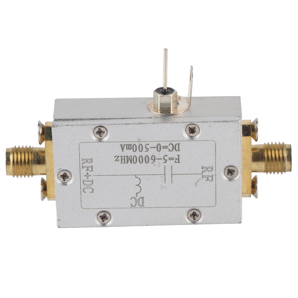 RF DC Block Bias 5 6000MHz Biaser Aluminum Alloy Electronic Components Industrial Supplies