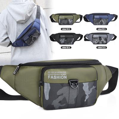New Men's Camouflage Nylon Fanny Pack Outdoor Sports Trend Messenger Bag Cashier Change Bag Shoulder Bag