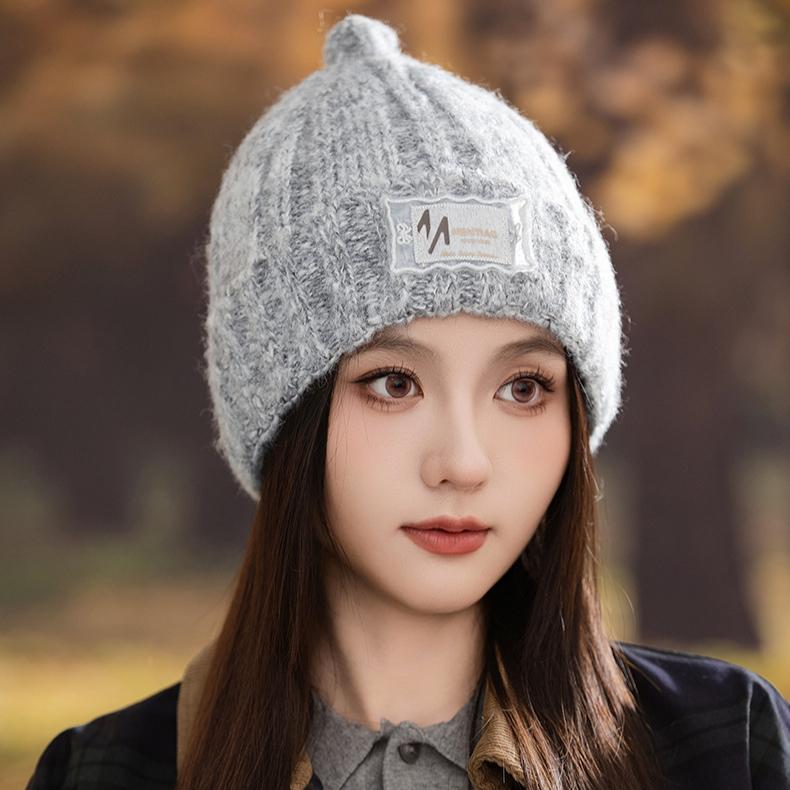 Autumn and Winter Knitted Hat Women's Wool Hat Windproof and Warm Ear Hat