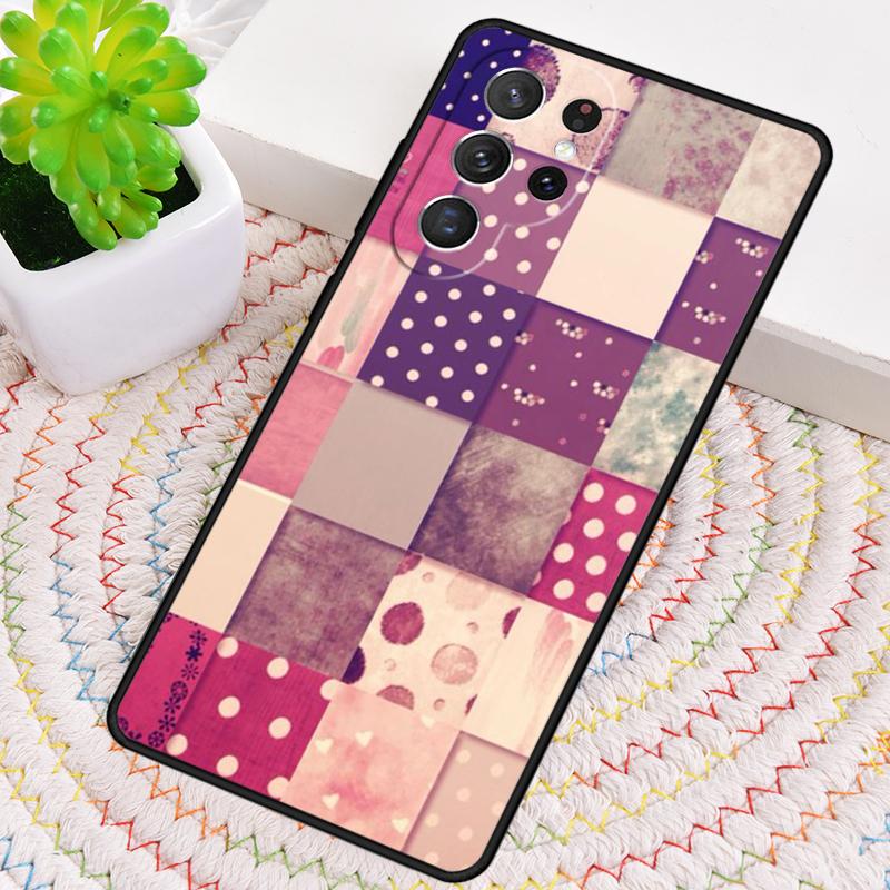 Vintage Patchwork TPU Phone Case For Samsung Galaxy note 10 pro S26 S25 S24 S23 S22 Ultra Plus S21 FE S20 Shockproof Cover