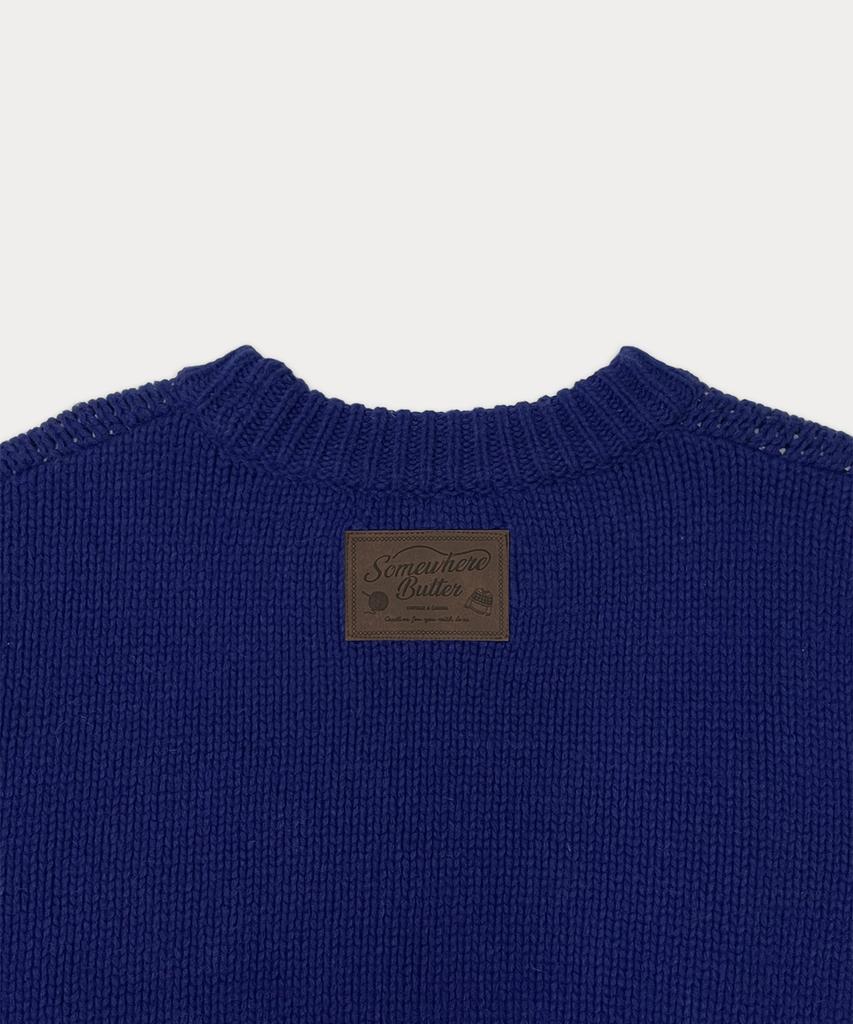 Sseomweeobeoteo Some Village Wool Sweater - Cobalt Blue