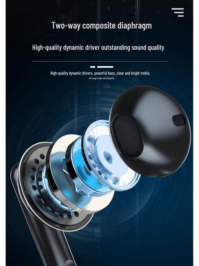 Cross-border Semi-in-Ear Bluetooth 5.3 Noise-Cancelling Gaming Earbuds