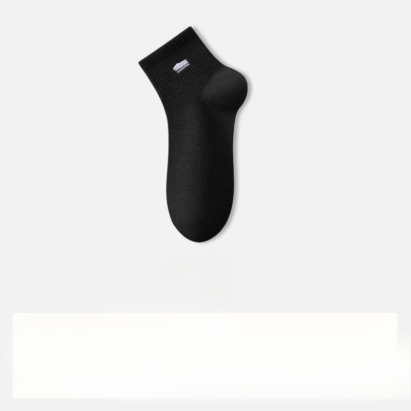 Men's Spring and Summer Thin Embroidered Cotton Deodorizing Sweaty Anti Bacterial Business Tube Socks