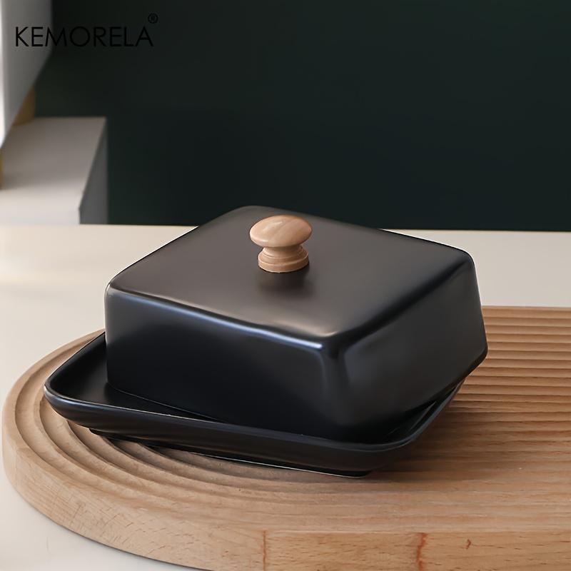 Ceramic Butter Dish with Lid Rectangular Sealable Cheese Storage Box High-End And Elegant for Kitchen & Restaurant Ome