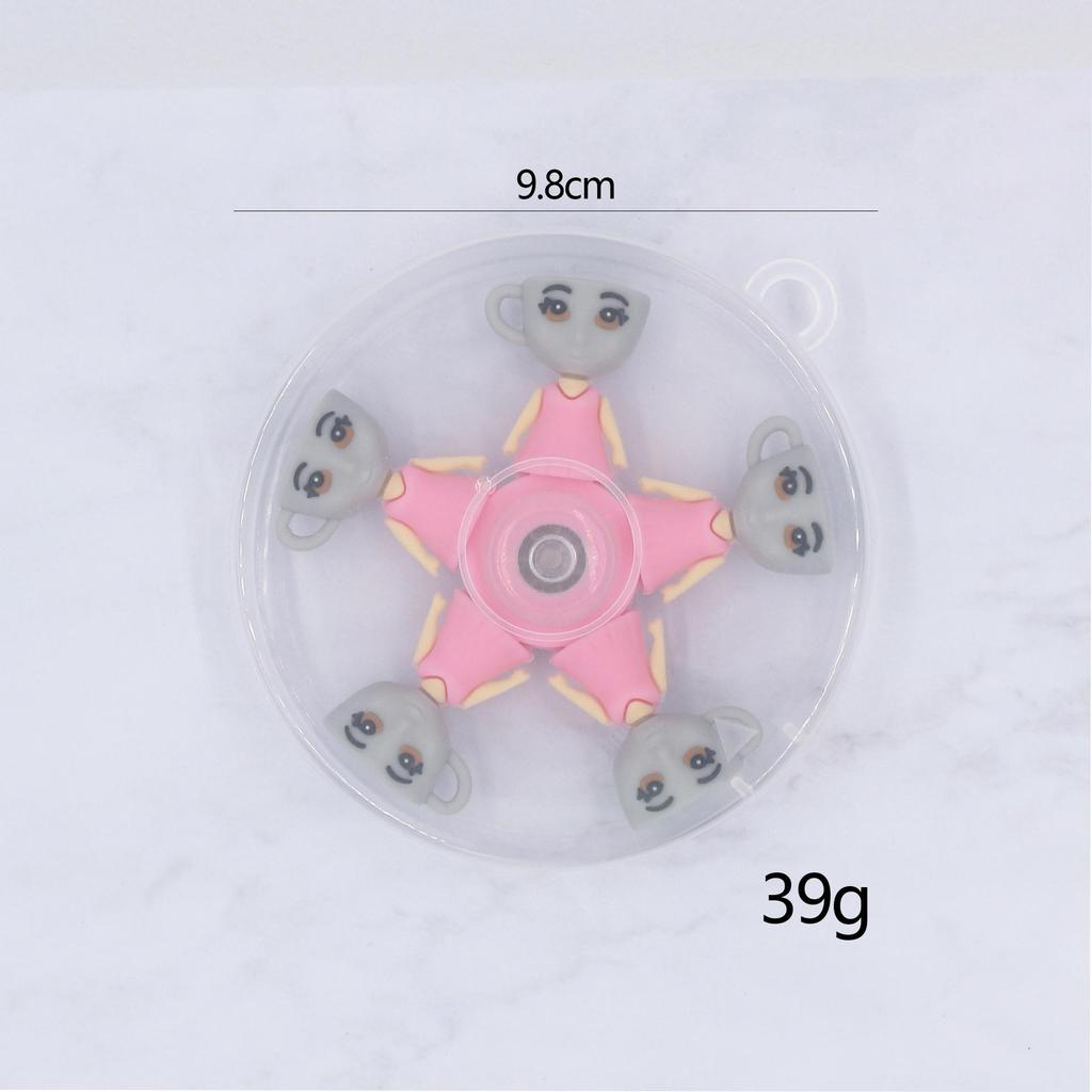 Five-Bead Fidget Spinner with Soft Rubber & Wooden Stick - Mythical Creatures Stress Relief Toy