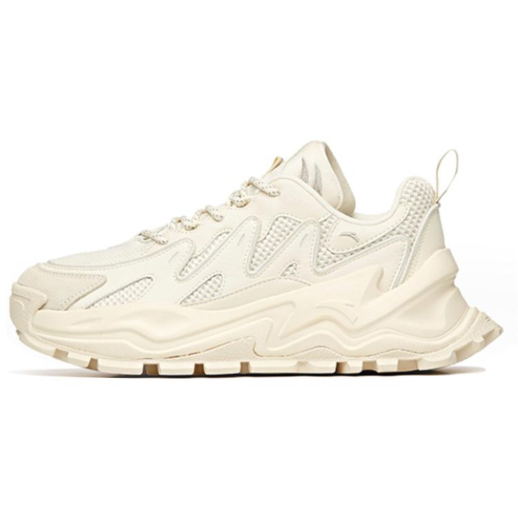 New Anta Hot Cushioning Slip Resistant Low Top Chunky Sneakers Women's Light Beige White 922048880-6