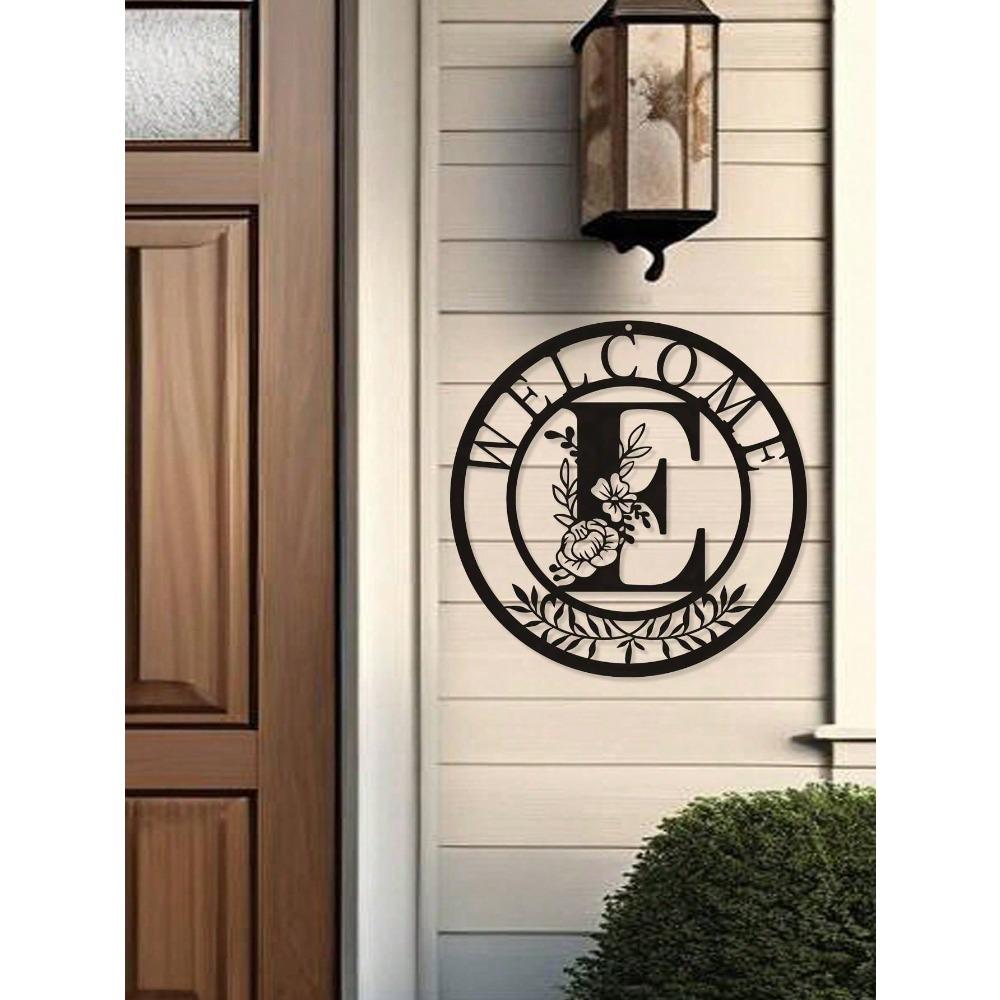 Metal Wall Plaque Classic Letter Design Hanging Decor Creative Art Home Gift