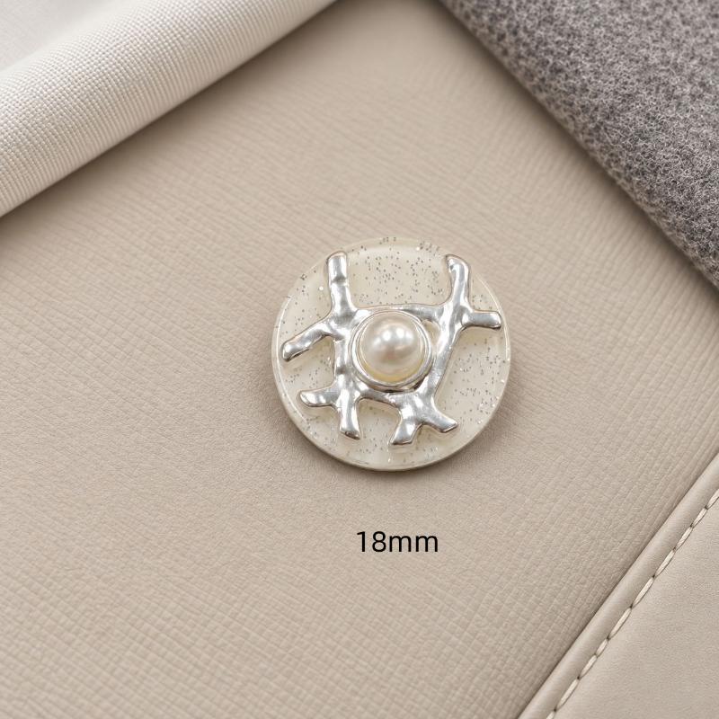 Decorative Sewing Buttons Faux Pearl Inlay Glitter Metal For Coat Jumper Cardigan Dress Round Buttons Diy Project