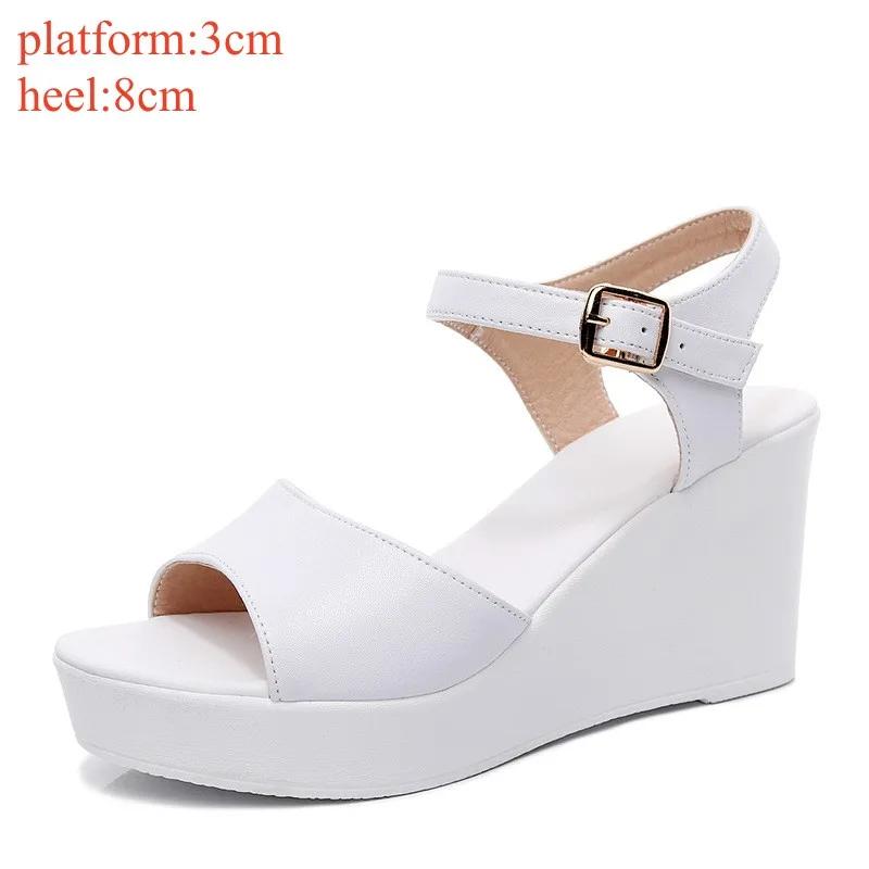 Small Plus Size 33-43 Quality Genuine Leather Shoes Women s Wedges Platform Sandals 2025 Summer High Heels Sandals Office Beach 33 3663₽