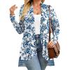 Women's Fall And Winter Fashion Casual Print Long Sleeve Mid-Length Cardigan Jacket