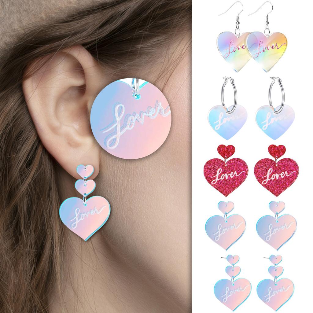Color-changing Heart Earrings Lover Heart-shaped Acrylic Earrings Popular In Europe And The United States Earrings