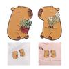 1 Paar Modischer Capybara Brosche Anstecknadel Tier Abzeichen Vielseitiges Accessoire für Hut und Kragen Trendige Bekleidungsdekoration