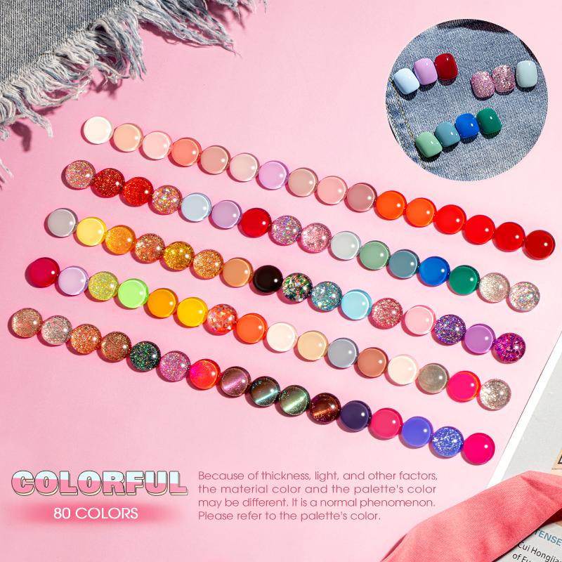 ROSALIND Mini Pure Color Gel 80 Colors Nail Polish Soak Off UV LED Gel Polish Varnish Lacquer Semi Permanent Base Top Coat For Nail Art Design