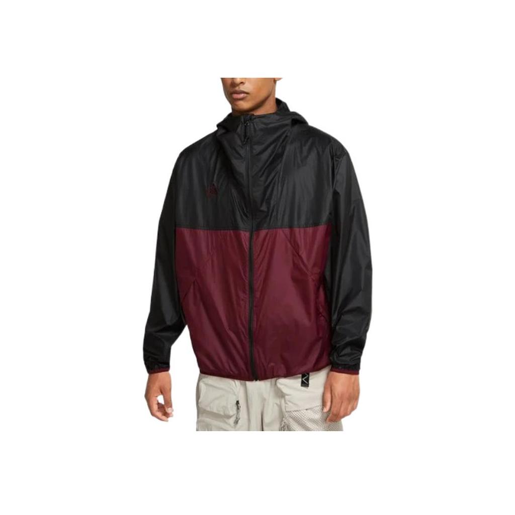 Nike ACG Colorblock Waterproof Lightweight Hooded Jacket Men Outerwear Burgundy CK7239-011