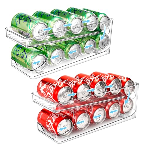 

BingoHive Rolling Soda Can Organizer, Refrigerator Can Dispenser for Beer, Soda, Seltzer, and Pop Cans, Refrigerator Soda Organizer for Standard Size