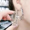 1 Pair Women Earrings Multi-layer Exaggerated Shiny High Polished Temperament Ear Decoration Jewelry Round Large Hoop Earrings Women Gift
