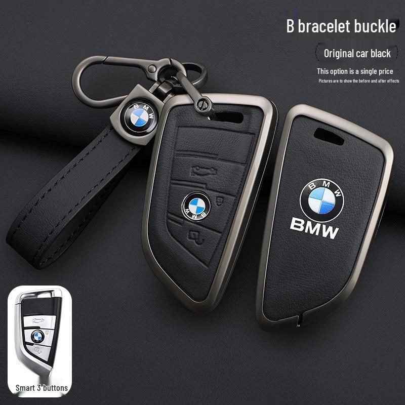 BMW Key Case: Metal Leather for 5 Series 530/525, X3, X5, 7 Series 740, High-End X7.