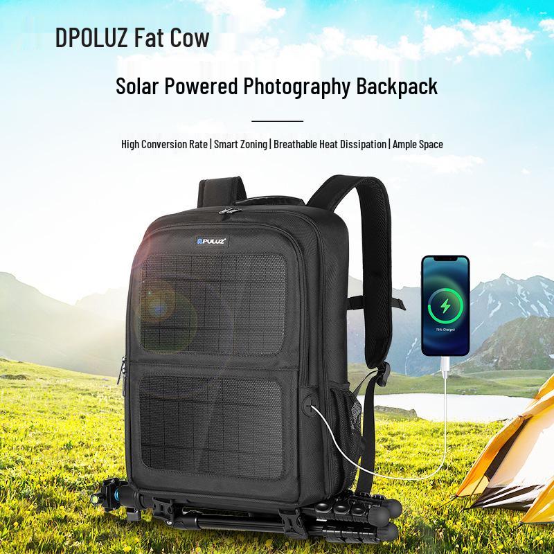 

PULUZ Solar Powered Waterproof Photography Backpack and Laptop Bag чорний