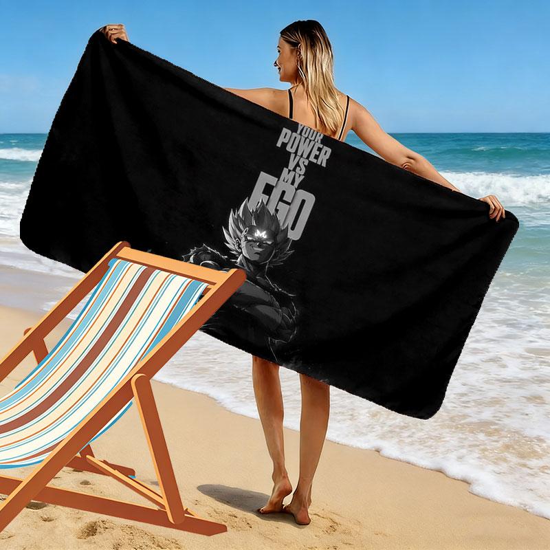 Son Goku Print Beach Towel, Large Soft Quick Dry Towel for Beach Camping Swimming