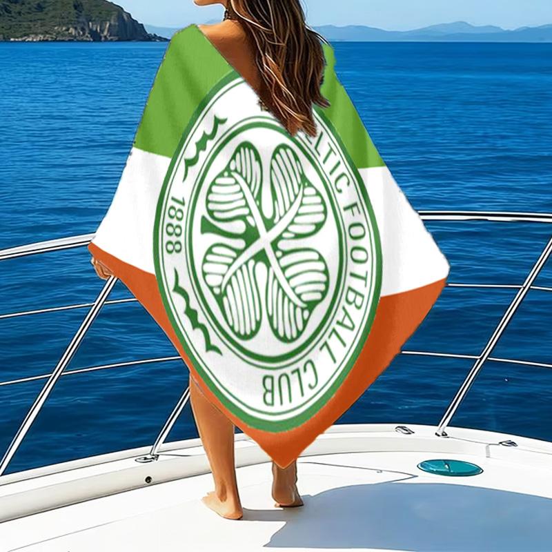 Cel-tic Football Club Crest Printed Beach Towel, Super Soft Microfiber, Perfect Gift Birthday, for Pool, Beach, Travel, for family and friends