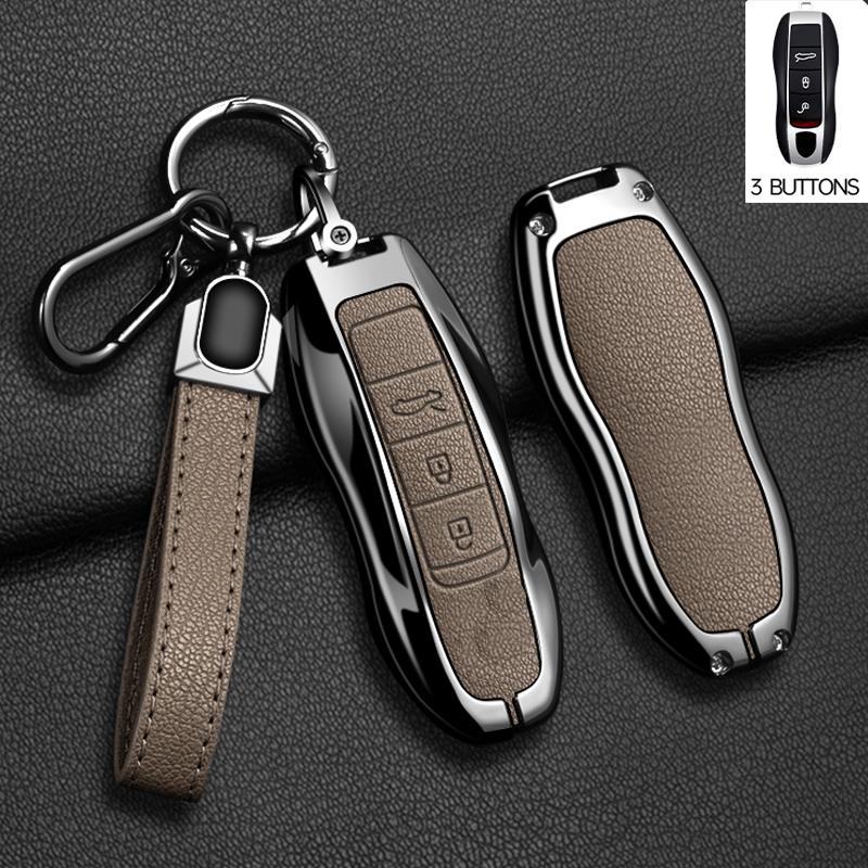 Metal Car Key Case Cover For Porsche Cayenne 958 911 Lepin 996 Macan Boxster Panamera 997 944 924 Panamera 718 971 9YA Keychain