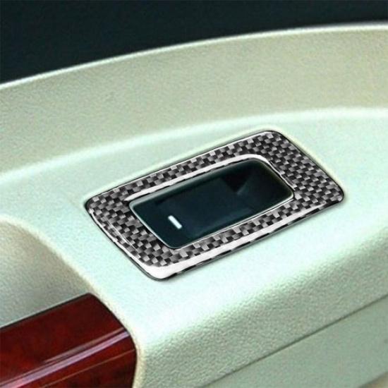 4Pcs For Chrysler 300 300C 05-07 Carbon Fiber Interior Window Control Cover Trim