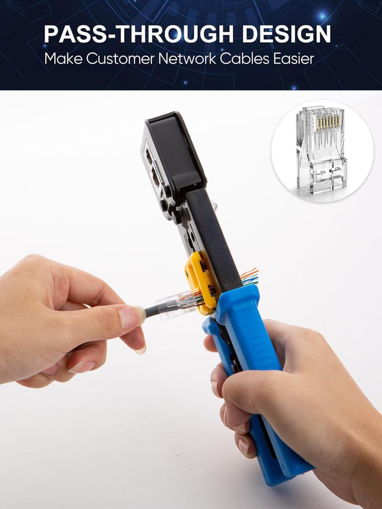 RJ45 CableCreation LAN Pack of for LAN Easy and Resistant to Breaking Connectors, Connectors, Through-Type, 50, Cat6/Cat5e/Cat5 Cables, Wiring,