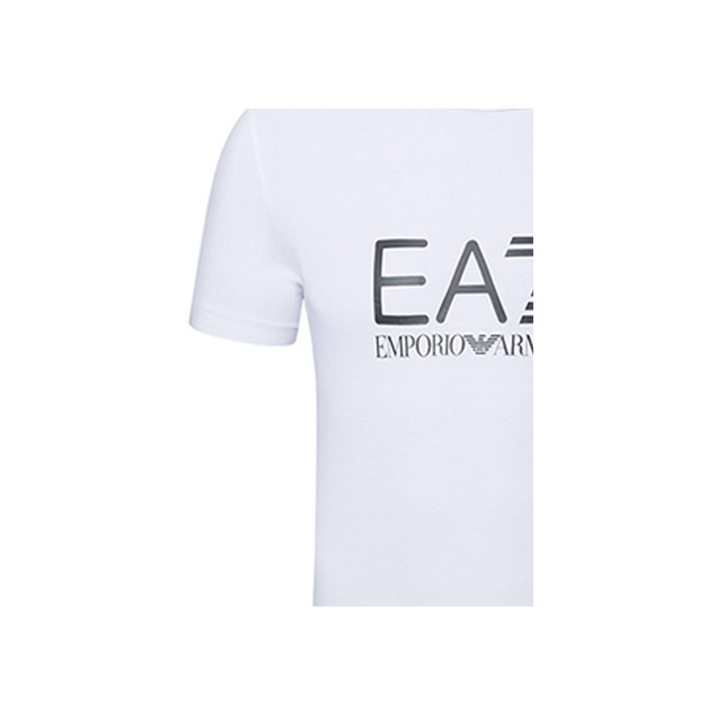 Emporio Armani EA7 Logo Round Neck Short Sleeve T-Shirt Men Tops White 3ZPT62-PJ03Z-1100