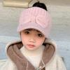 Leere Oberseite Ohrenschutz Wollmütze Baby Mädchen Schleife Gestrickte Entenschnabelmützen 3-10 Jahre Kinder Winter Warme Ohrenschützer Mütze Kinder Beanies