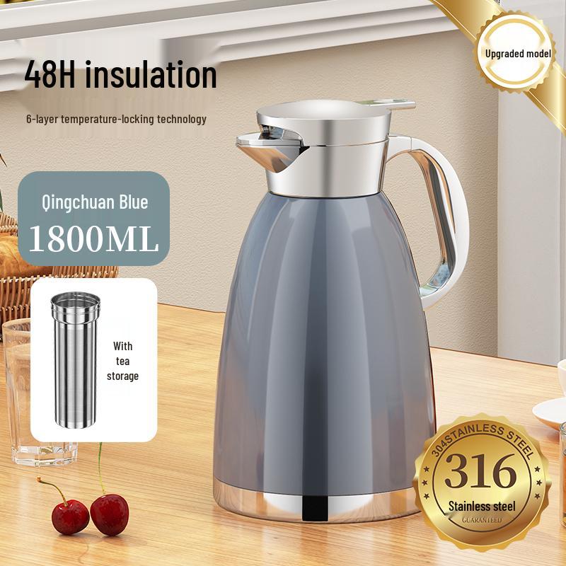 Stainless Steel Insulated Water Kettle - 316 Large Capacity Thermos Flask for Hot Water & Tea.