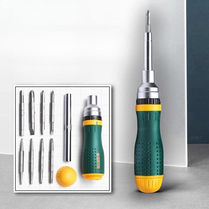 19 In 1 Precision Ratchet Screwdriver – Interchangeable Bit Set, Two-Way Ratchet Multi-Function Repair Hand Tool