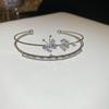 Zircon Bow Cuff Bracelet for Women Korea Luxury High-grade Charm Bracelet Fashion Personality Wedding Dainty Accessories