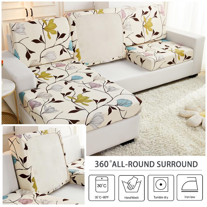 Stretch Sofa Seat Cushion Cover Furniture Protector Slipcover Sofa Covers for Living Room Soft Flexibility with Elastic Bottom