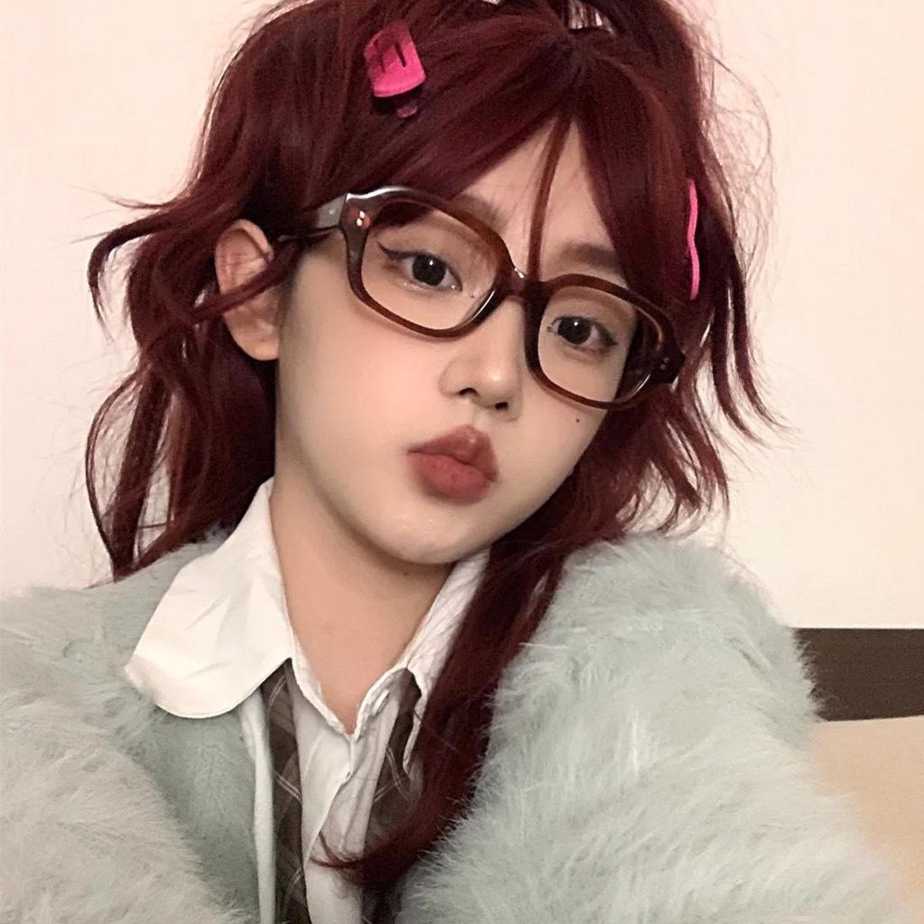 Korean Style Retro Light Oval Glasses Frame - Simple, Cute, and Stylish for Women