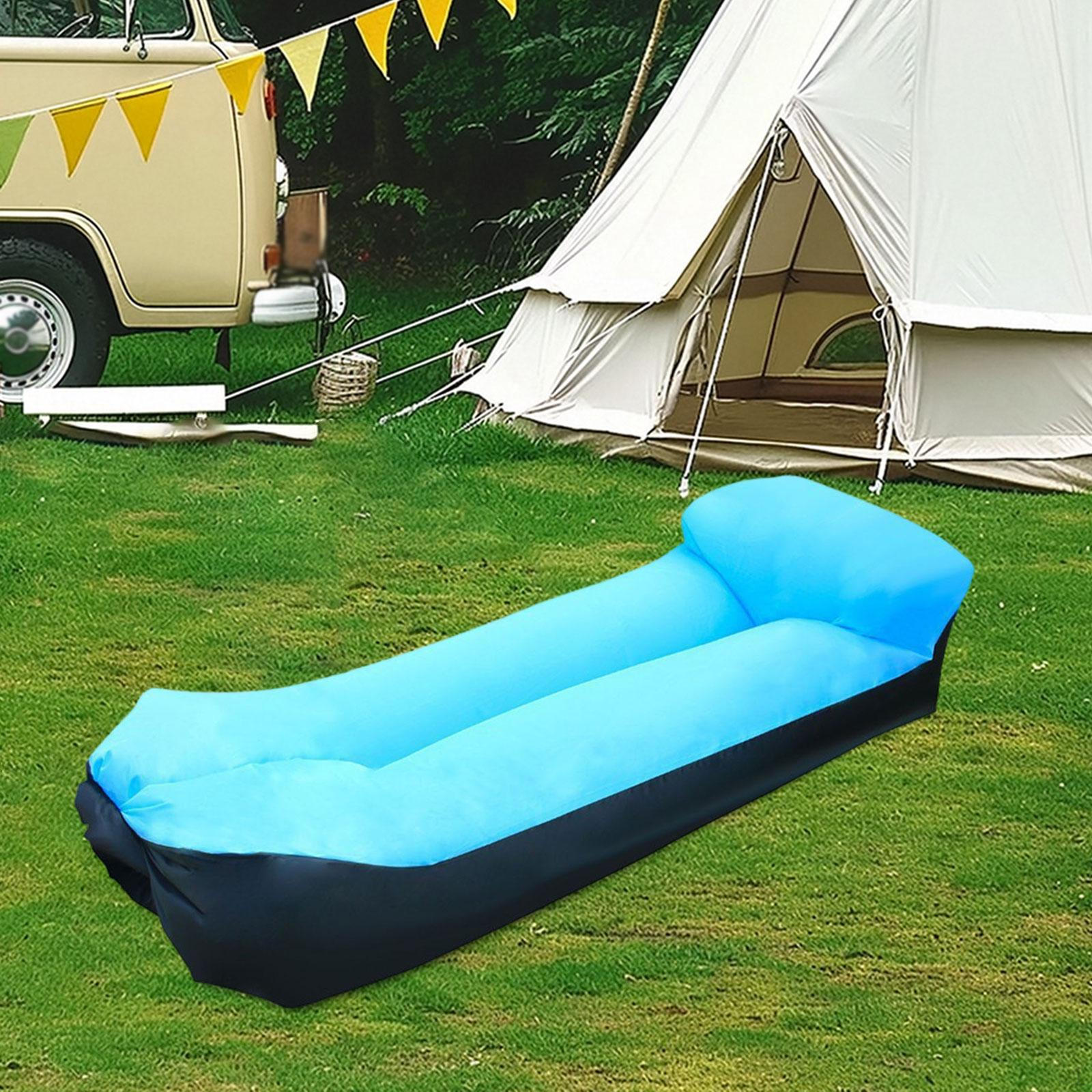 

Inflatable Lounger Bed Park Relaxation Seat Couch Hammock for Adults & Kids Hiking Gear синій