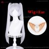 Parrucca Cosplay Frierenn 95cm Argento Bianco Resistente al Calore Capelli Sintetici Per Costumi da Donna Parrucca Cosplay Anime Halloween